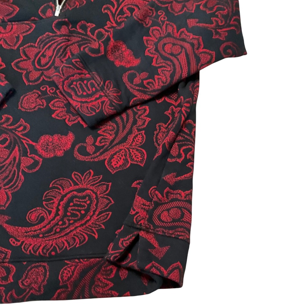 Croft & Barrow Sweatshirt Wms 1X Red Paisley Quarter Zip Pullover Classic Cozy - Picture 5 of 11